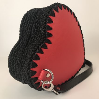 Handmade shoulder bag, Heart Καρδιά, Κόκκινο